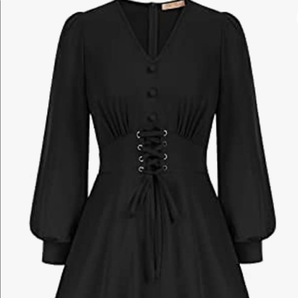 Black faux corset dress NWT, great for RenFaire or Halloween